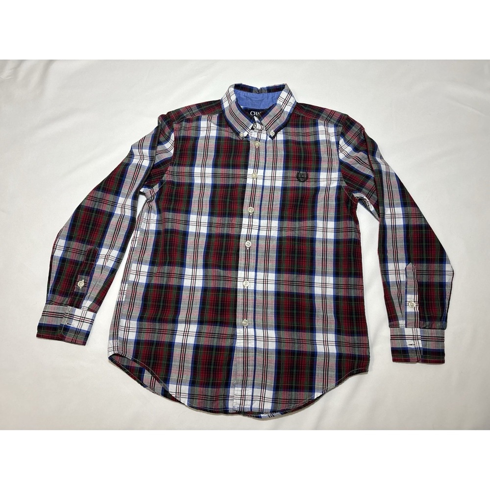 Chaps Boy's Shirt Size M (10-12) Multicolor Plaid Long Sleeve Button Down